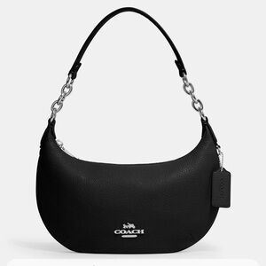 Black Payton Coach Hobo Bag with silver details